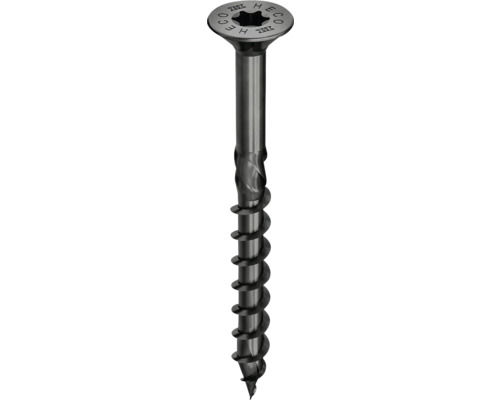 HECO-TOPIX-plus Holzschraube Senkkopf mit Frästaschen TX Teilgewinde 4x40 mm schwarz verzinkt 200 Stück
