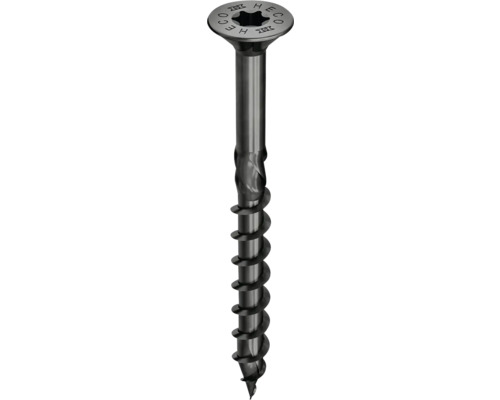 HECO-TOPIX-plus Holzschraube Senkkopf mit Frästaschen TX Teilgewinde 4,5x40 mm schwarz verzinkt 200 Stück