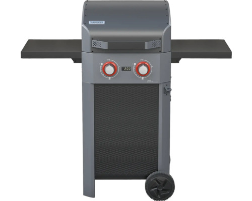 Barbecue électrique Tenneker Carbon E-Grill 122 x 58,8 x 112,4 cm avec 2300 watts, grille de barbecue en fonte 2 circuits de chauffage, affichage numérique de la température, grille de maintien en température