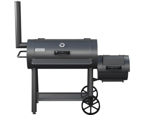 Barbecue fumoir Tenneker® XL 98 x 44 cm avec cheminée, thermomètre de couvercle