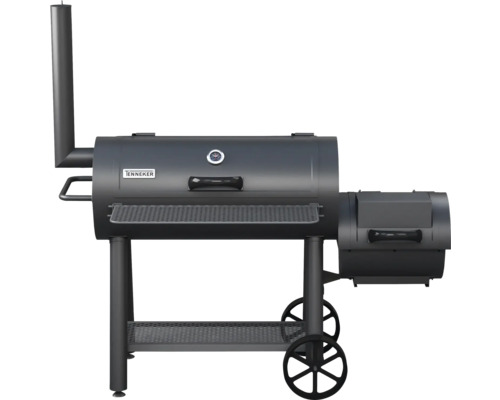 Tenneker® Grill Smoker XL 98 x 44 cm mit Schornstein, Deckelthermometer