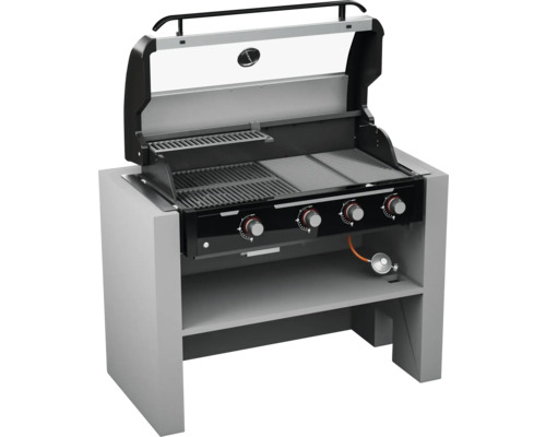 Barbecue à gaz avec grille et espace de rangement