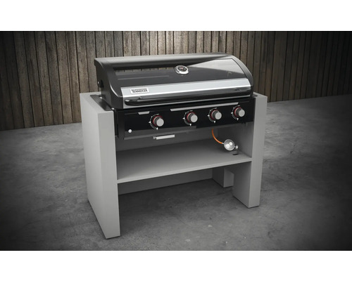 Grill à gaz sur table de grill avec espace de rangement