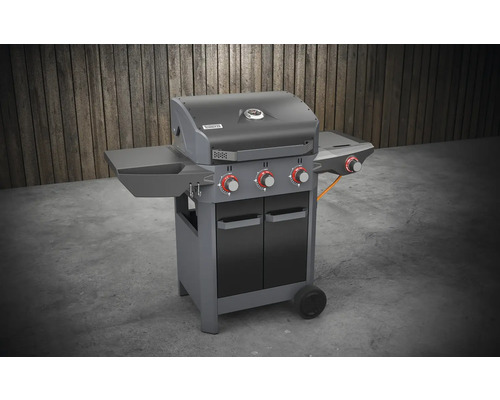 Gril à gaz avec trois brûleurs et tables d''appoint