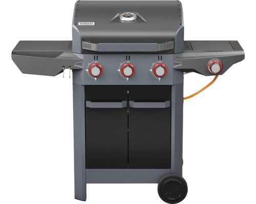 Barbecue à gaz Tenneker® Carbon 133,4 x 60,3 x 112,3 cm 3 brûleurs + brûleur latéral, grille en fonte d'acier, système de plateforme noir