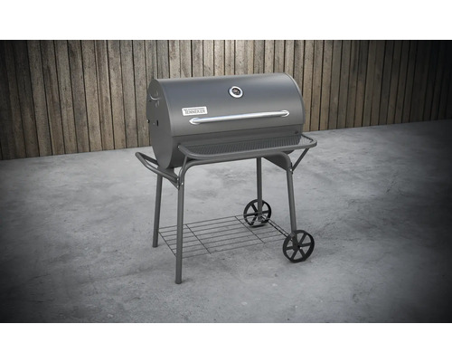 Barbecue à charbon de bois Tonneker avec étagère et roues
