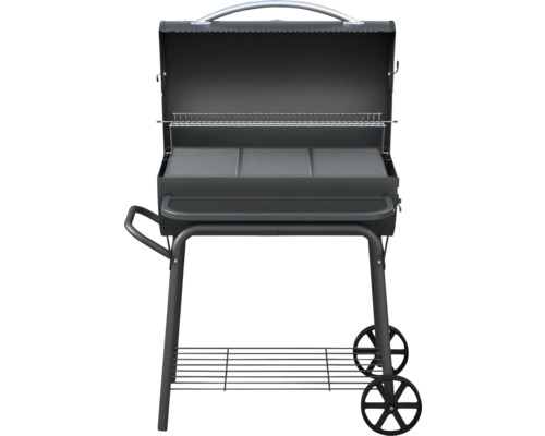 Grill à charbon de bois avec couvercle et étagère