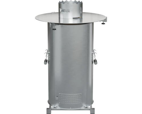 Gartengrillkamin aus Metall mit Rauchabzug und Ablagefläche