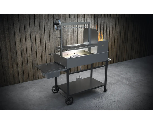 Chariot de gril avec surface de cuisson et espace de rangement