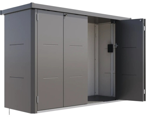 Gartenschrank, Fahrradgarage Velotto 203 x 75 x 142 cm granitgrau