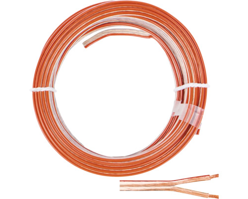 Câble de haut-parleur LS-FL 2x1,5 mm² 10 m transparent Câble de haut-parleur enroulé