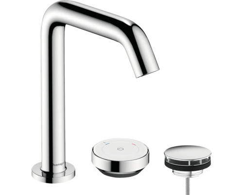 hansgrohe 2-Loch Waschtischarmatur TECTURIS S 150 CoolStart EcoSmart+ mit Schaftventil chrom 73353000