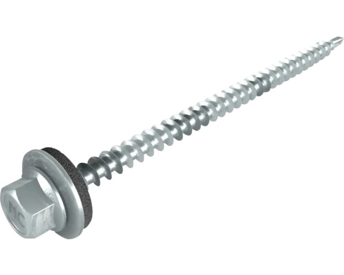 Vis PRECIT SW8 4,8 mm x 80 mm zingué paquet = 100 pces Vis autoperceuse à tête hexagonale et rondelle d''étanchéité