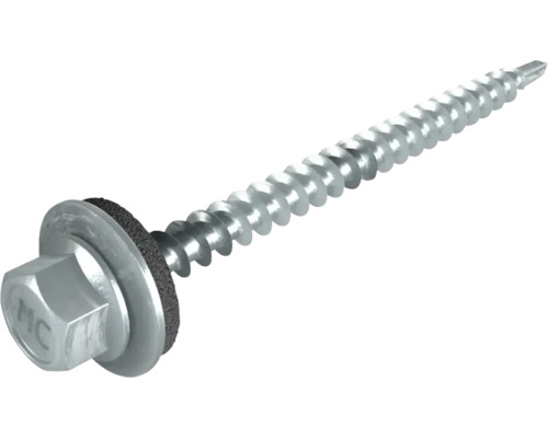 Vis PRECIT SW8 4,8 mm x 60 mm zingué paquet = 100 pces Vis à tôle avec rondelle d''étanchéité