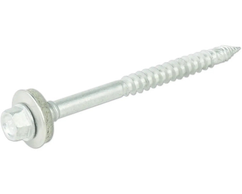 PRECIT Edelstahl-Schrauben selbstohrend 6 mm x 76 mm blank mit Dichtscheibe E16 Pack = 100 St