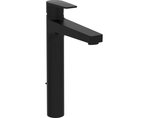 VitrA Waschtischarmatur für Aufsatzwaschbecken FLOW SQUARE schwarz mat mit Zugstang A4296136EXP Schwarze Waschtischarmatur