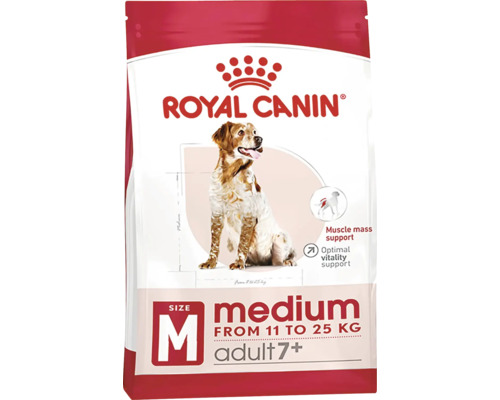 Nourriture pour chiens Royal Canin médium Adulte 7+, 15 kg Aliment sec Royal Canin pour chiens de taille moyenne à partir de sept ans