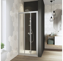 Modernes Badezimmer mit Duschkabine und Faltwand