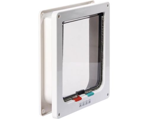 Katzenklappe mit transparenter Tür und Verriegelungsmechanismus