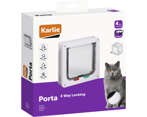 Karlie Porta Katzenklappe mit Vierwegeverriegelung, winddicht