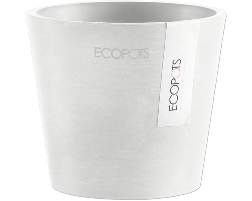 Pot de fleurs Ecopots Amsterdam plastique Ø 9,5 cm 10,5 x 10,5 x 9,2 cm blanc Pot de fleurs en plastique