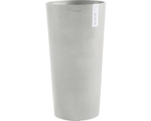 Blumentopf Ecopots Amsterdam Kunststoff Ø 47 cm 49,8 x 49,8 x 91 cm grauweiß Hoher, runder Pflanztopf für den Innen- und Außenbereich