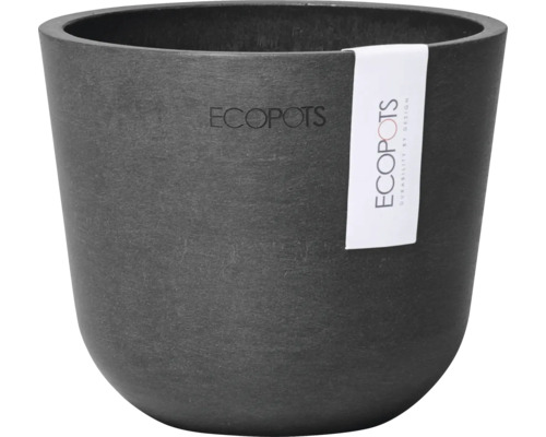 Pot de fleurs Ecopots Oslo plastique Ø 10,1 cm 11,4 x 11,4 x 9,5 cm gris foncé