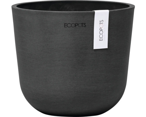 Pot de fleurs Ecopots Oslo plastique Ø 14,5 cm 16 x 16 x 13,7 cm gris foncé