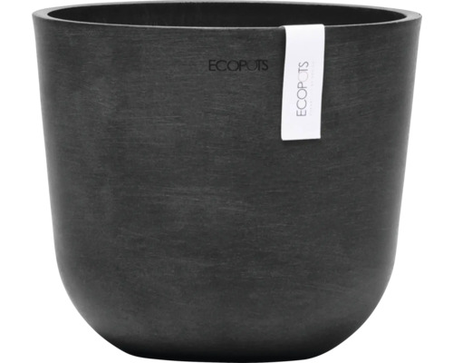 Pot de fleurs Ecopots Oslo plastique Ø 17,3 cm 19 x 19 x 16,5 cm gris foncé