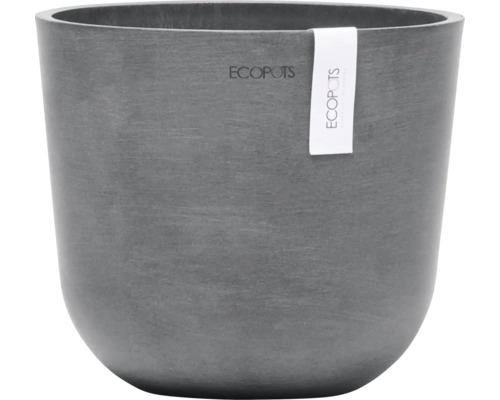 Pot de fleurs Ecopots Oslo plastique Ø 17,3 cm 19 x 19 x 16,5 cm gris