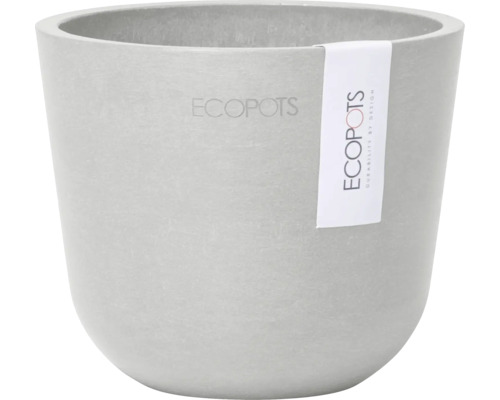 Pot de fleurs Ecopots Oslo plastique Ø 10,1 cm 11,4 x 11,4 x 9,5 cm blanc gris Pot de fleurs Ecopots