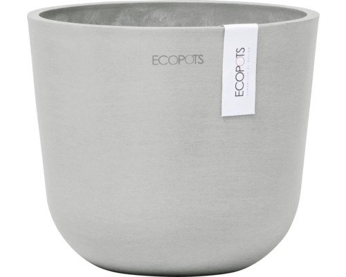 Pot de fleurs Ecopots Oslo plastique Ø 14,5 cm 16 x 16 x 13,7 cm blanc gris