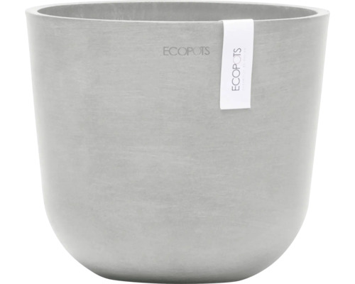 Pot de fleurs Ecopots Oslo plastique Ø 17,3 cm 19 x 19 x 16,5 cm blanc gris