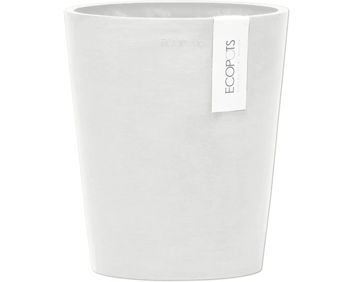 Vase de fleurs Ecopots Morinda plastique Ø 15,5 cm 17,1 x 17,1 x 19,5 cm blanc Pot Ecopots en plastique