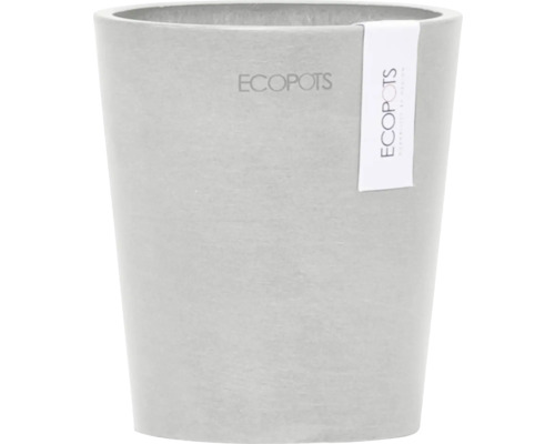 Vase de fleurs Ecopots Morinda plastique Ø 9,8 cm 11 x 11 x 12,5 cm blanc gris Ec pots Pot de fleurs