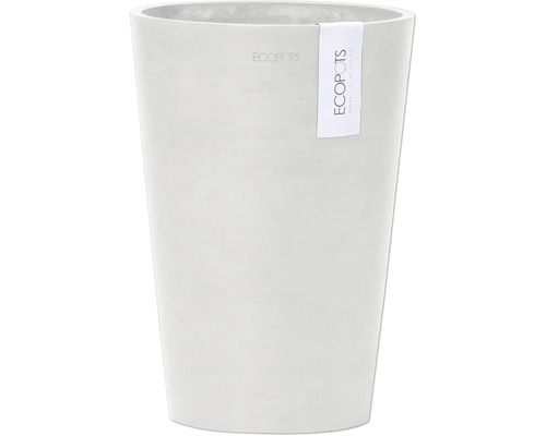 Pot de fleurs Ecopots Pisa plastique Ø 12,5 cm 14 x 14 x 20 cm blanc