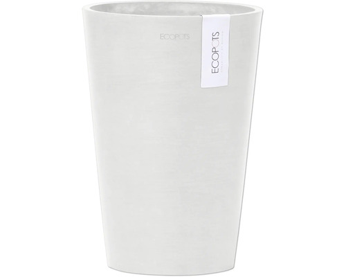 Pot de fleurs Ecopots Pisa plastique Ø 16 cm 17,8 x 17,8 x 25,2 cm blanc