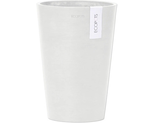 Pot de fleurs Ecopots Pisa plastique Ø 19,2 cm 21,1 x 21,1 x 29,8 cm blanc