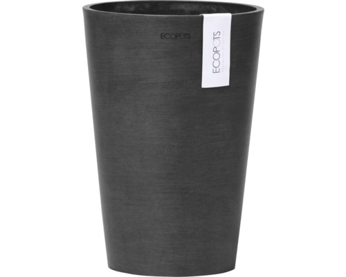 Pot de fleurs Ecopots Pisa plastique Ø 16 cm 17,8 x 17,8 x 25,2 cm gris foncé Pot de fleurs haut en plastique