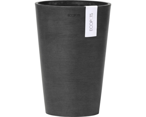 Pot de fleurs Ecopots Pisa plastique Ø 19,2 cm 21,1 x 21,1 x 29,8 cm gris foncé