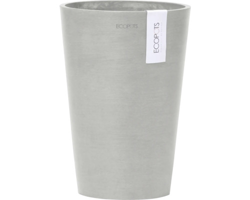 Pot de fleurs Ecopots Pisa plastique Ø 12,5 cm 14 x 14 x 20 cm blanc gris