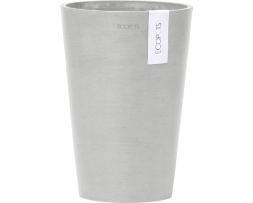 Pot de fleurs Ecopots Pisa plastique Ø 16 cm 17,8 x 17,8 x 25,2 cm blanc gris Pot Ecopots