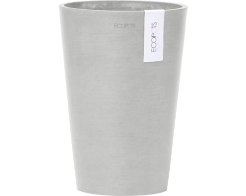 Pot de fleurs Ecopots Pisa plastique Ø 16 cm 17,8 x 17,8 x 25,2 cm blanc gris