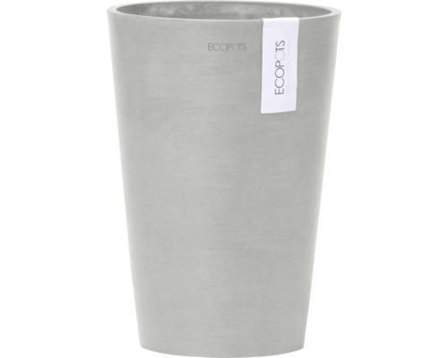 Pot de fleurs Ecopots Pisa plastique Ø 19,2 cm 21,1 x 21,1 x 29,8 cm blanc gris