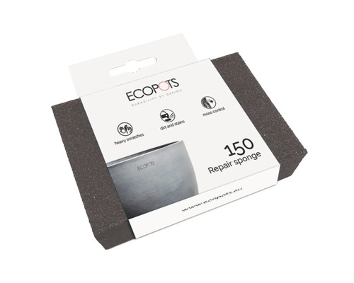 Éponge de réparation Ecopots Grain 150 pour éliminer les rayures importantes, la saleté, les taches et la mousse
