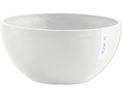 Pot de fleurs Ecopots Brussels plastique Ø 23,5 cm 25 x 25 x 12 cm blanc