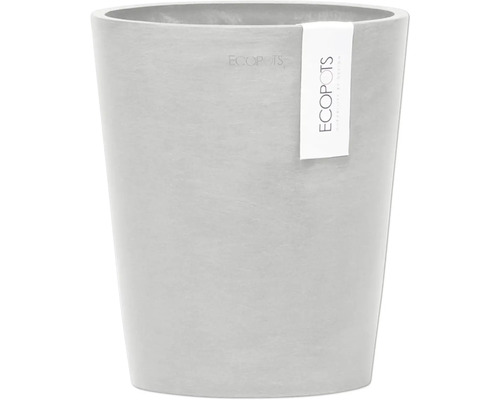 Blumenvase Ecopots Morinda Kunststoff Ø 15,5 cm 17,1 x 17,1 x 19,5 cm grauweiß Ecopots Blumentopf aus Kunststoff