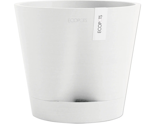 Pot de fleurs Ecopots Venice plastique Ø 18,3 cm 20,1 x 20,1 x 17,7 cm blanc