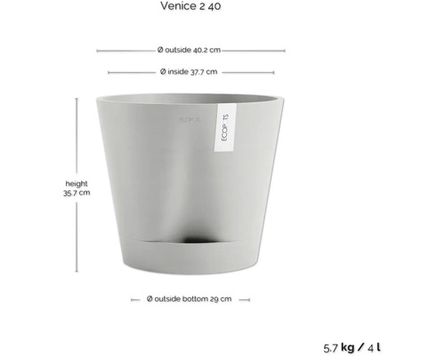 Abbildung eines Pflanzgefäßes mit Größenangaben