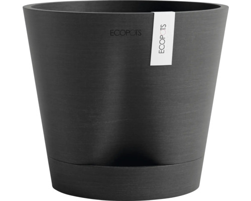 Blumentopf Ecopots Venice Kunststoff Ø 18,3 cm 20,1 x 20,1 x 17,7 cm dunkelgrau